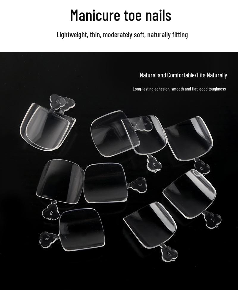 550pcs Foldable Transparent False Toenail Tips - Full Cover Frosted Design