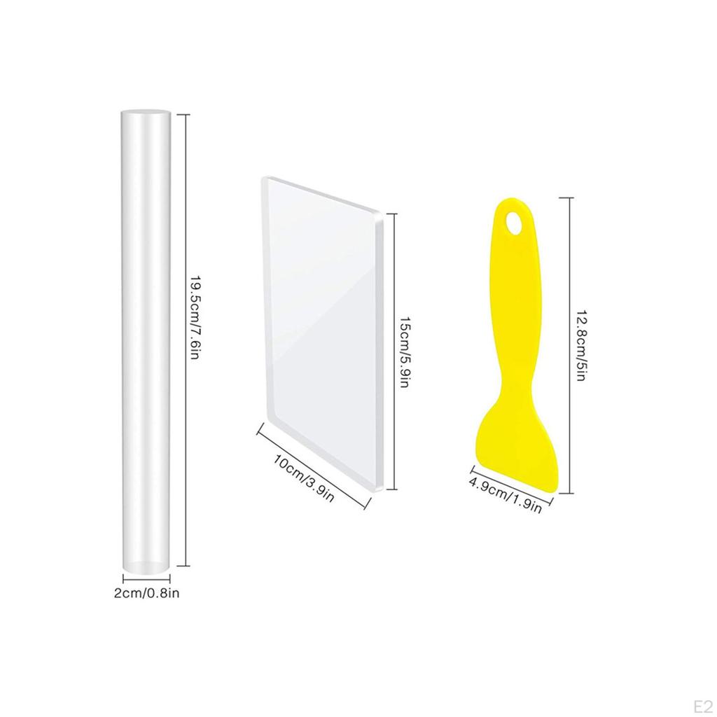 Clay Cutter Tools Acrylic Roller Sheet with Shave, Handmade Rolling Pin for Ceramic