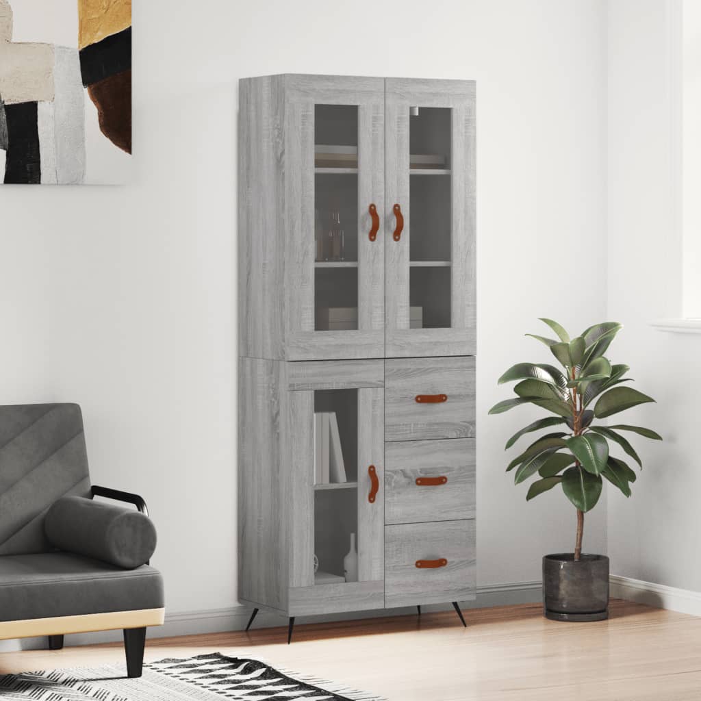 Highboard Gray Sonoma 69.5 x 34 x 180 cm Particleboard