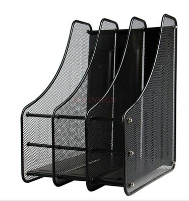 1pcs Triple Hollow Metal Mesh Material Miscellaneous File Frame File Holder Desktop File Storage Office Supplies