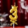 Golden Crown 0-9 Digital Number Candles, Cake Decor Candles for Wedding Birthday Party, Beautiful Cake Decoration Supplies