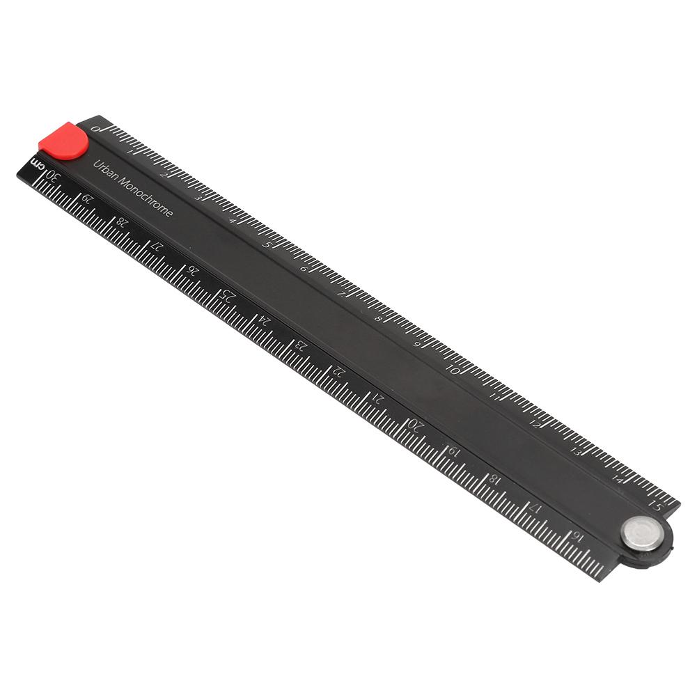 Rulers Folding Aluminum Alloy Ruler 0300mm Ruler Simple 90 Degrees Folding Metal Stationery Rule