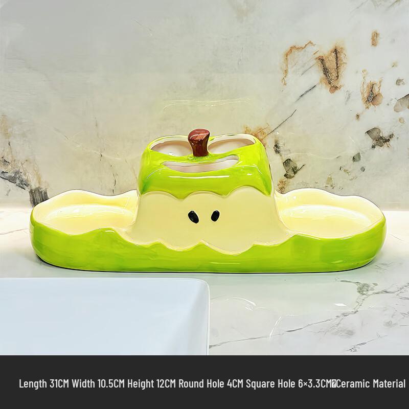 

Cute Green Apple Ceramic Electric Toothbrush Holder