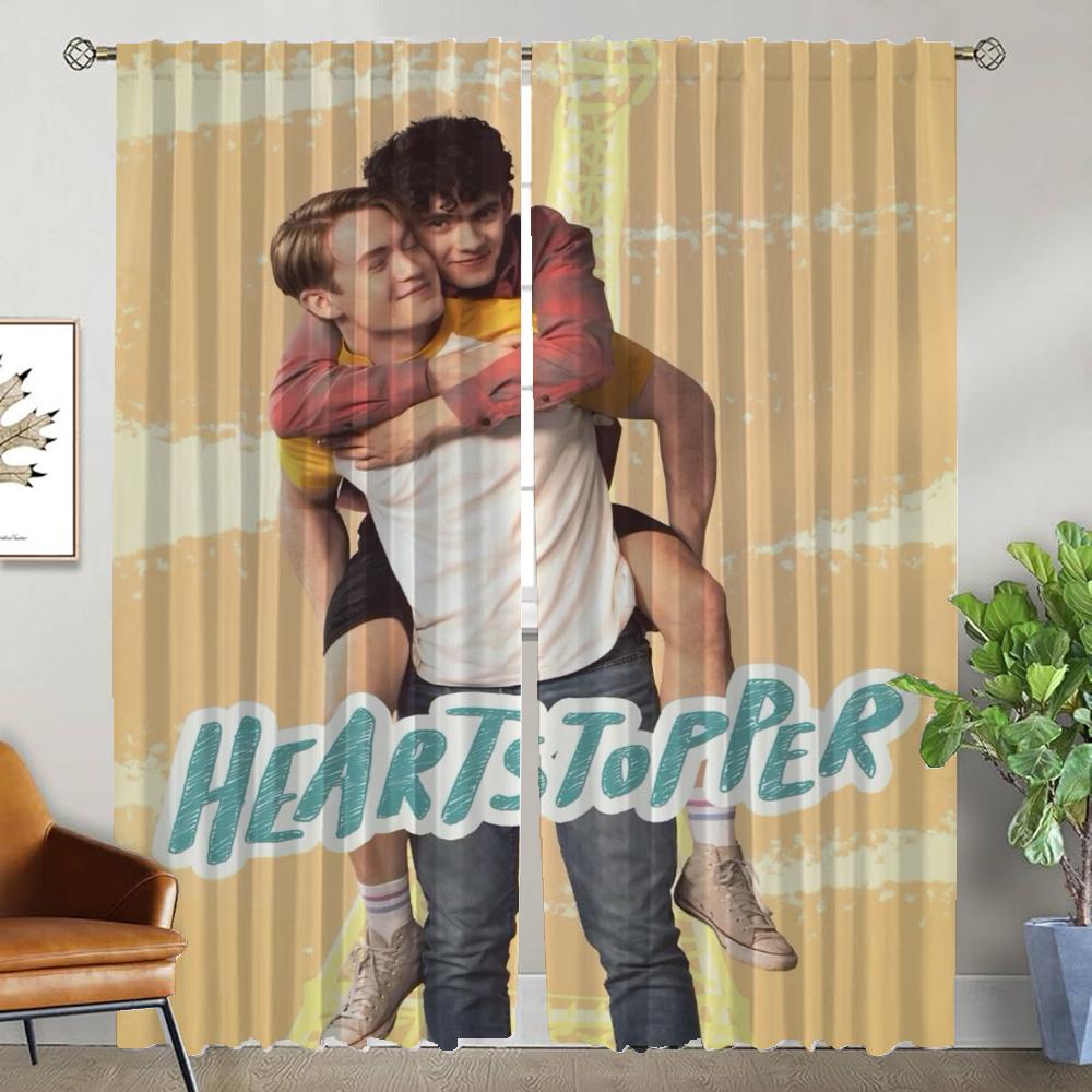 Heartstopper Partition Curtains Living Room Curtain Panel Shades Home Interior Halloween Decoration Polyester Perfect For Area