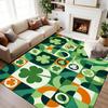 St. Patrick's Day Area Rug Green Clover Shamrock Bowknot Print Home Decor Living Room Carpet Soft Non-Slip Mat Holiday Gift