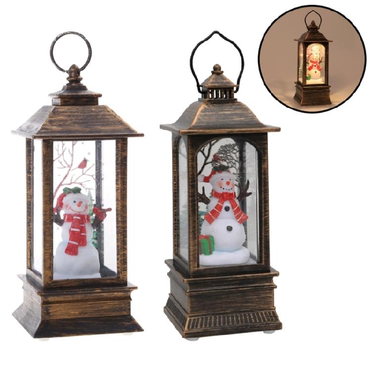 Santa-Claus/Xmas Tree/Snowman/Angel Glittering Lantern Christmas Gift for Kids