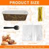 200Pack Rectangle Paper Baking Mold Versatile Time Saving Bakeware Clear Bread Bags with Ties Firm Paper Baking Loft Pans Kit