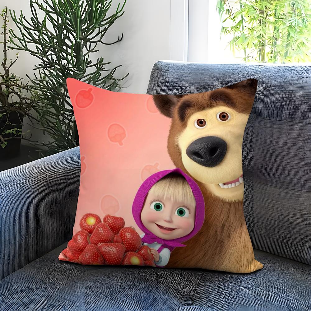 Anime M-Mascha und die B-Bären Kissenbezug Bequemer Wendekissenbezug Ideal für Auto Sofa Schlafzimmer & darüber hinaus