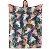 Cartoon Axolotl Blanket Kawaii Ocean Animal Throw Blankets for All Season Seaweed Aquarium Soft Flannel Sofa Blanket for Kids