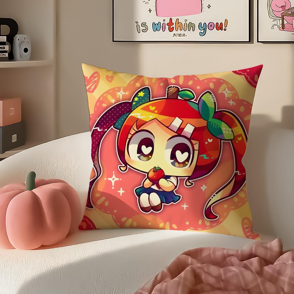 Cute Quirky Vocaloid Japanese PPepoyo Cushion Cover Pillowcase Short Plush Invisible Zipper Room Sofa Cushion Cover