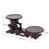 Retro Wooden Tea Table Teapot Cup Base Vase Decor Display Stand Bonsai Statues Stone Pedestal Display Wooden Base Serving Tray