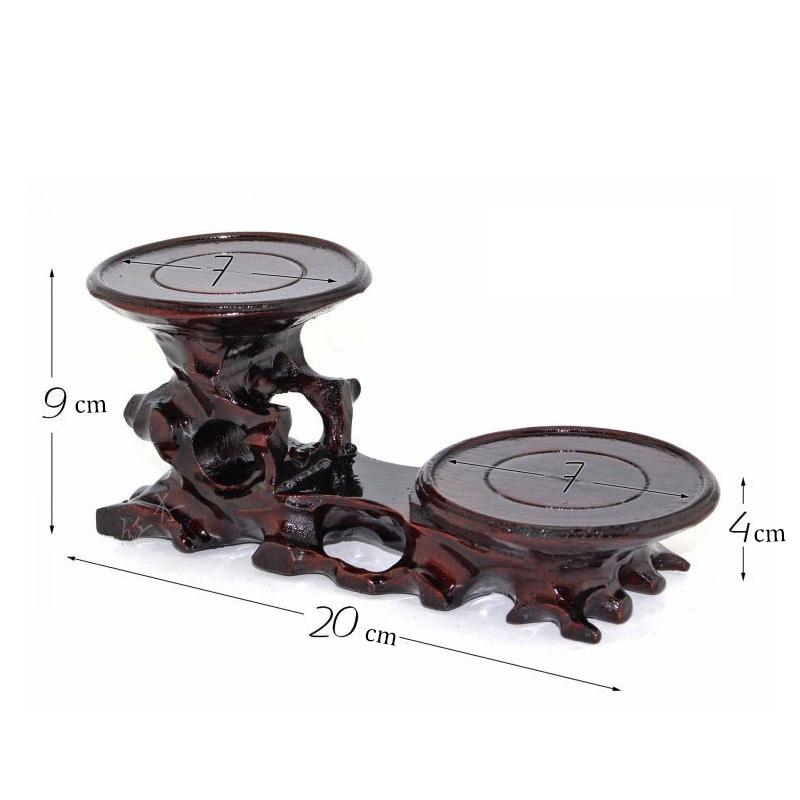 Retro Wooden Tea Table Teapot Cup Base Vase Decor Display Stand Bonsai Statues Stone Pedestal Display Wooden Base Serving Tray