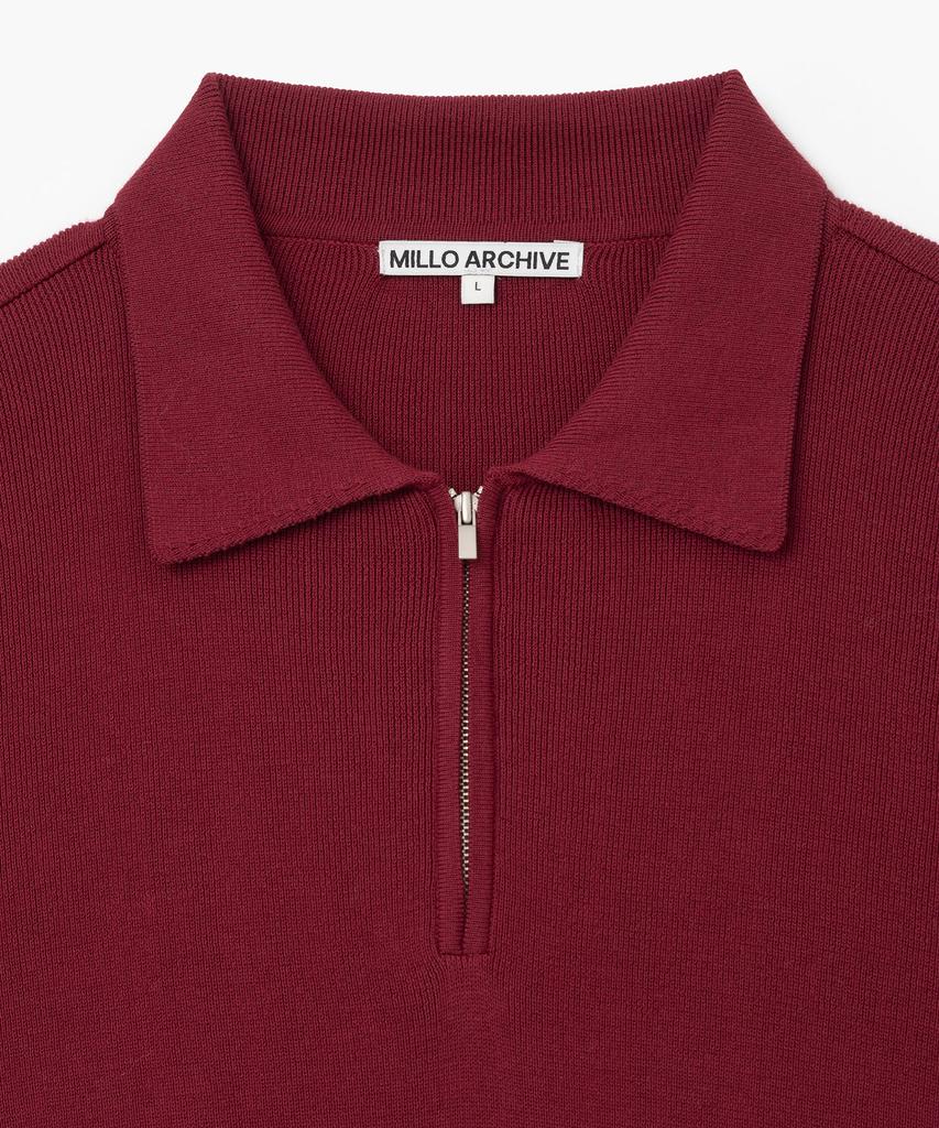 MILLO ARCHIVE Ray Half Zip Knit [Deep Red]