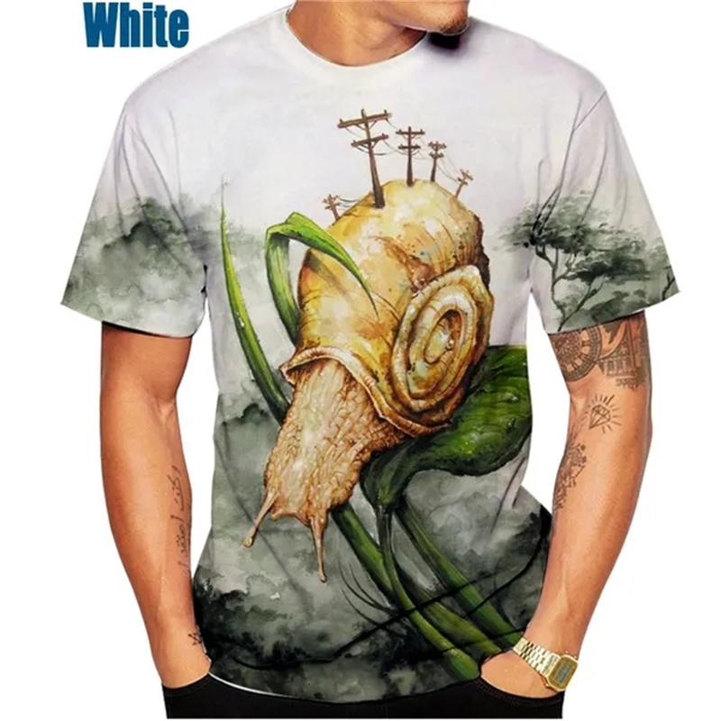 Funny Mushroom Pattern Men's Women's T-shirts Snail 3d Print Summer Fashion Tops Oversized Graphic Tee Comfortable Top
