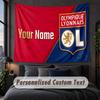 Custom Name Text Tapestry,Lyon FC Decorative Wall Hanging, Background Tapestry For Home Bedroom