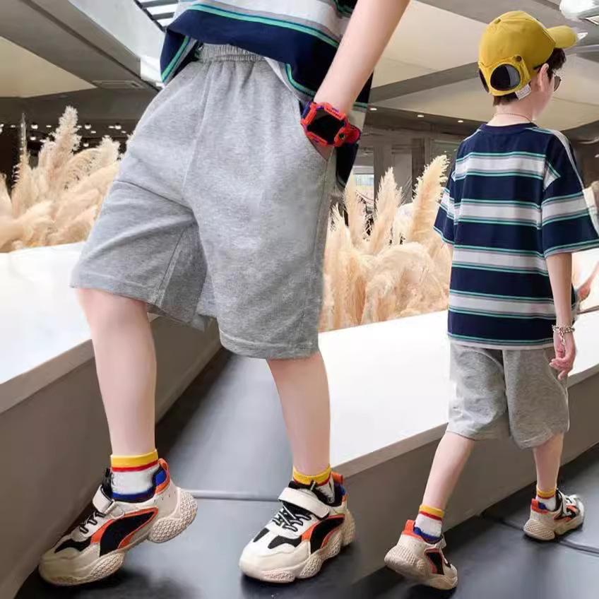 Boys Summer Solid Comfortable Shorts Kids Elastic Waist Half Sweatpants