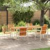 VidaXL Garden Dining Set 7 Pcs Solid Teak, Outdoor Dining Set, Modern Garden Set 3334827