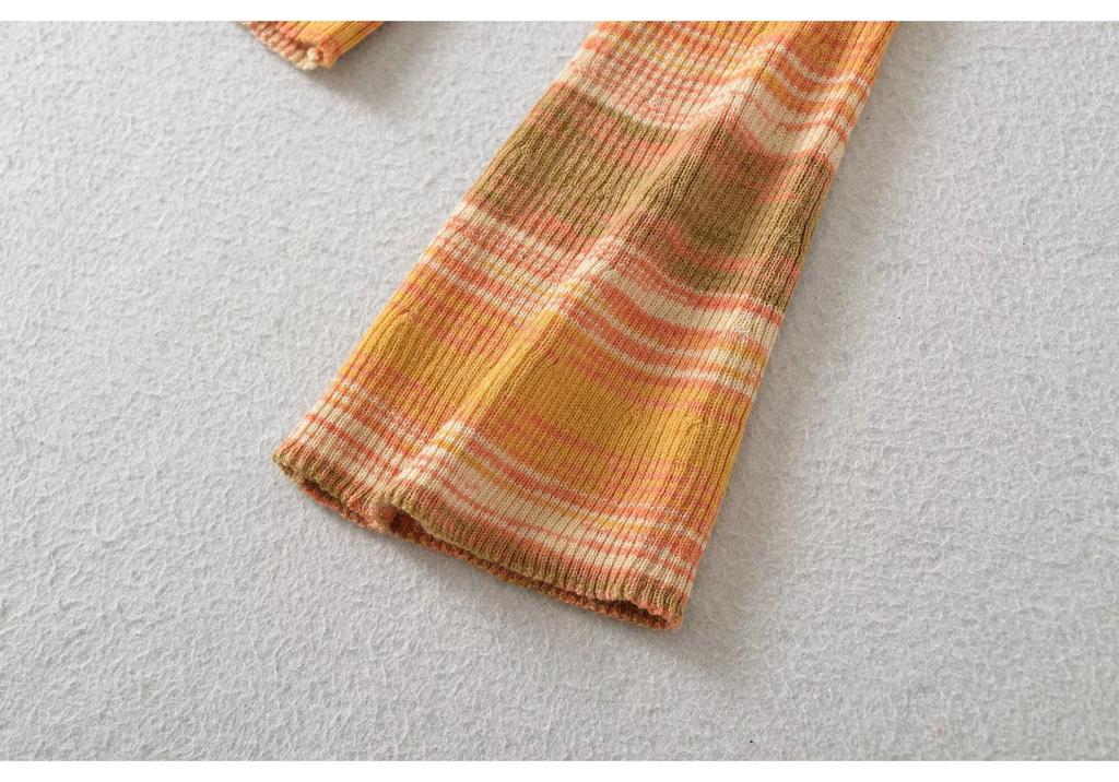 Spring French Retro One-Shoulder Striped Sweater