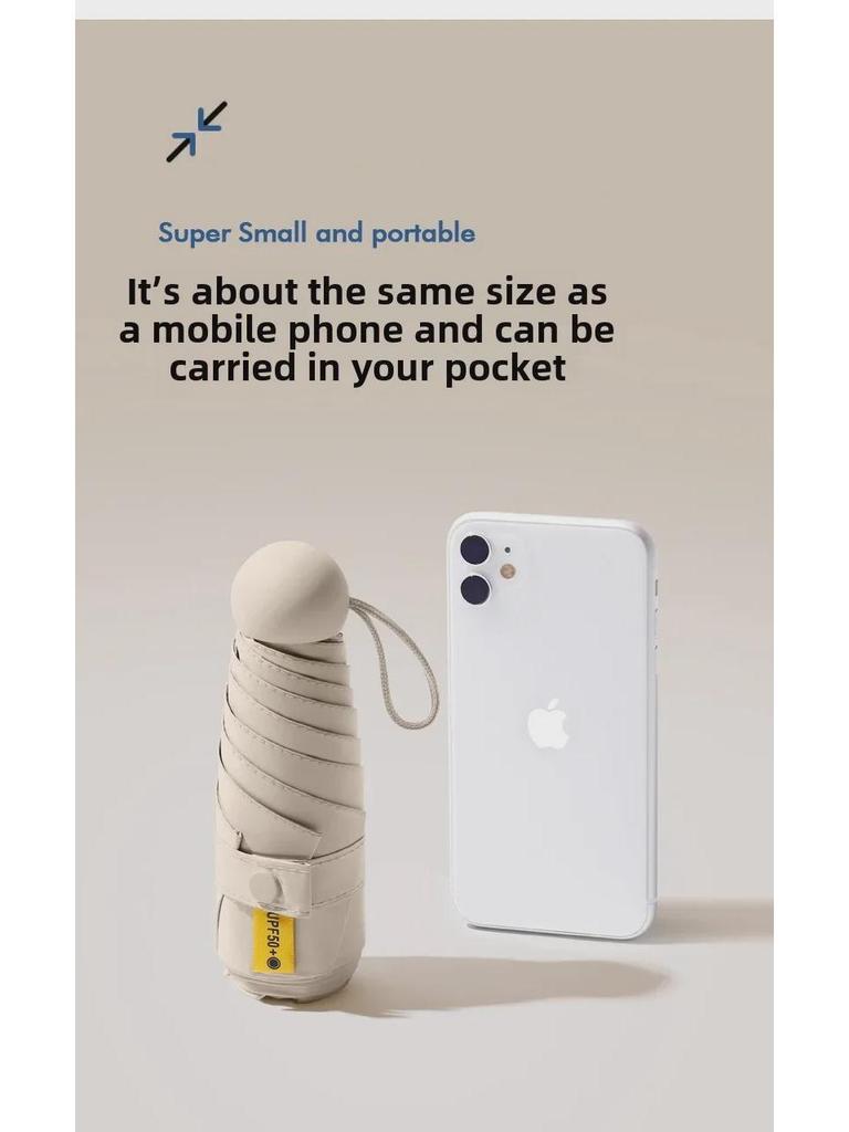 50% Folding Women's Dual-Purpose Mini Portable Pocket Capsule Umbrella - High-Grade Sun Protection