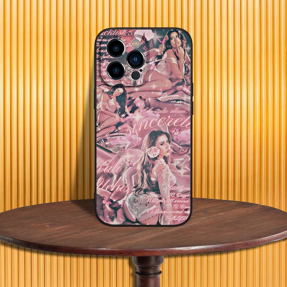 Kali U-Uchis Sincerely Phone Case For iPhone 17,16,15,14,13,12,11,Pro,Max,Plus,X,XS,SE4,E,Mini,Soft Black Case
