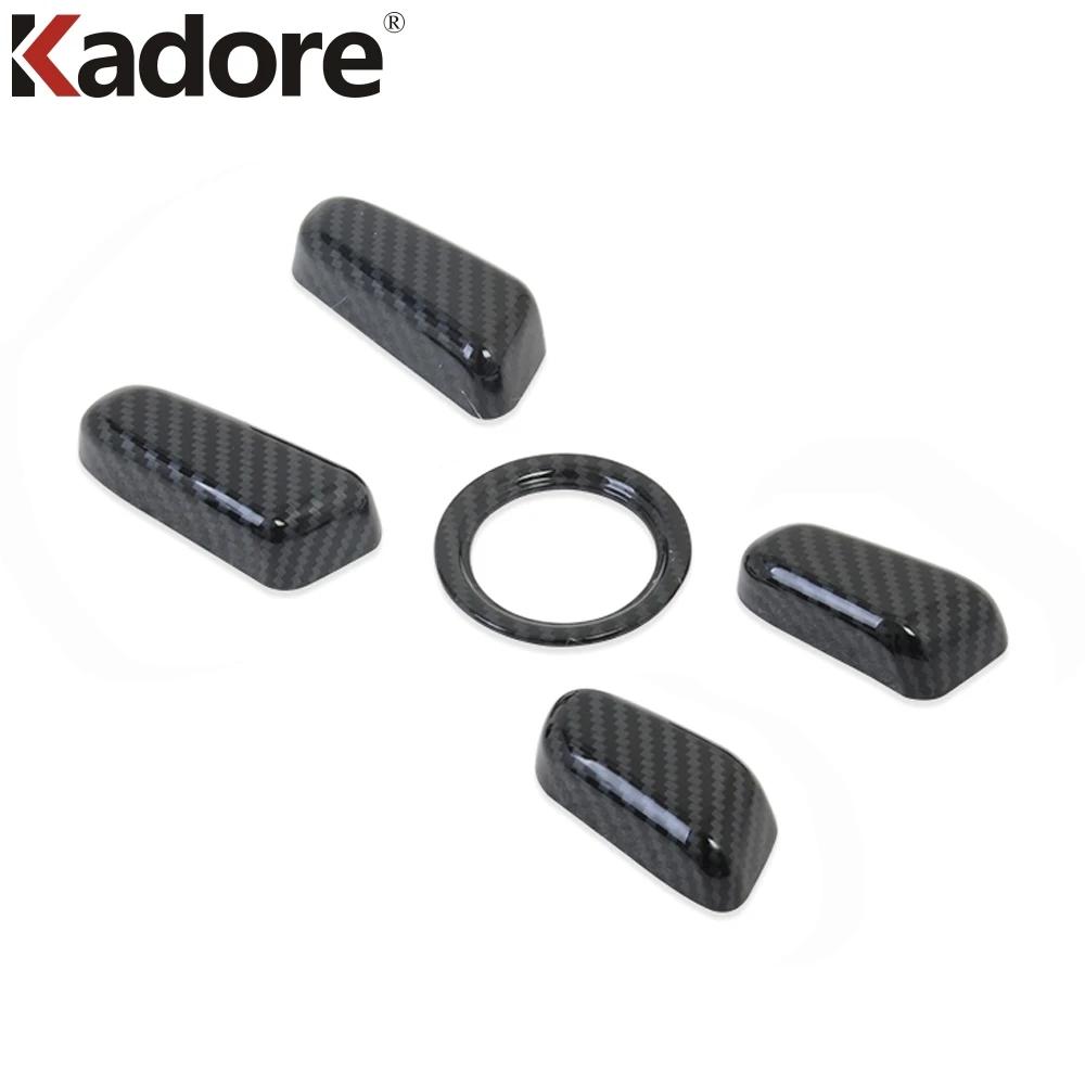 Car Seat Adjustment Switch Button Cover Trim For Hyundai Tucson 2015 2016 2017 2018   Carbon Fiber Interior Accessories
