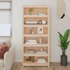VidaXL Bookcase 80x35x183 Cm Solid Pine Wood 821694