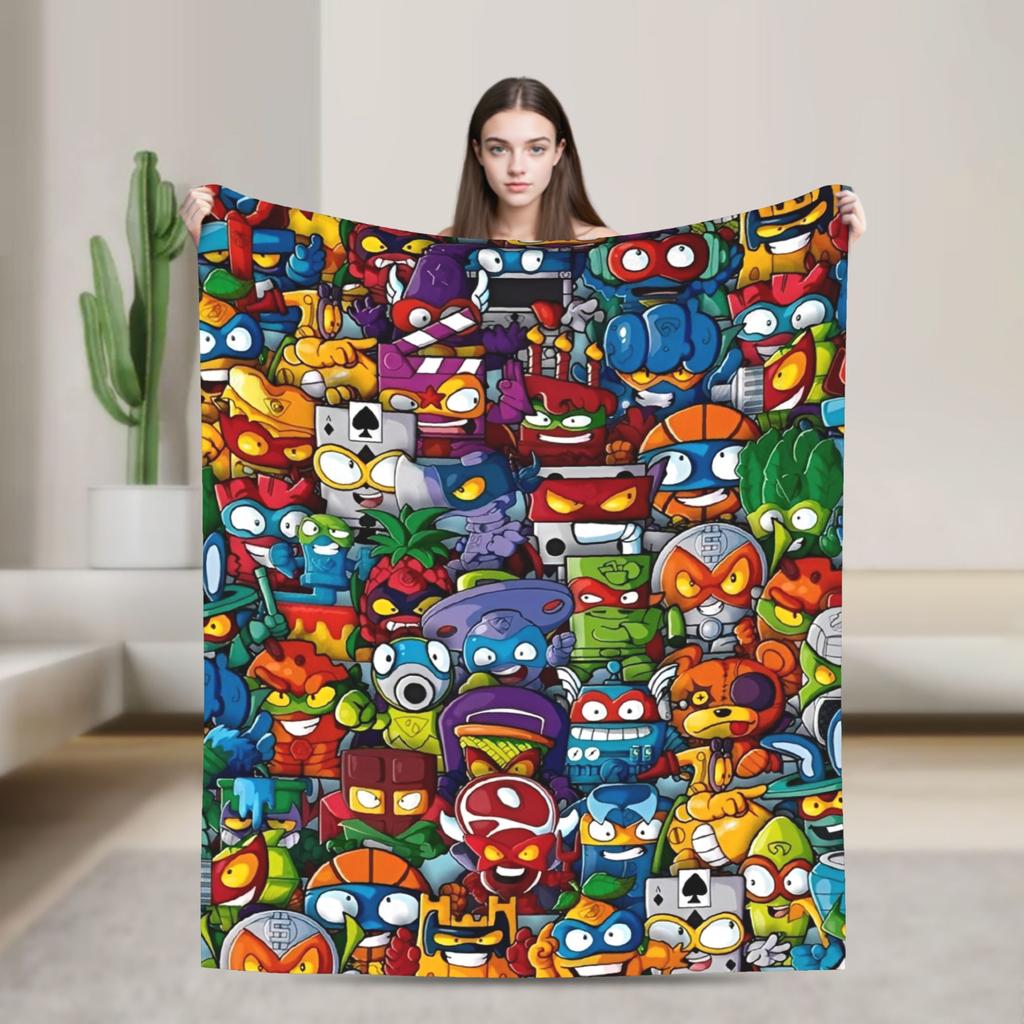 Super Zings Game  Soft Warm Blanket Superthing Travel Plush Throw Blanket Funny Home Decor Flannel Bedspread Sofa Bed Cover