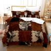 3D Yak Bedding Set King Queen Down Duvet Cover Pillowcase 2/3pcs Animal Bed Cover Soft Quick Drying Home Textile Gift