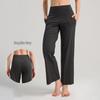 Lulu Women's High-Waisted Wide-Leg Yoga Pants with Brushed Finish and Hidden Pocket