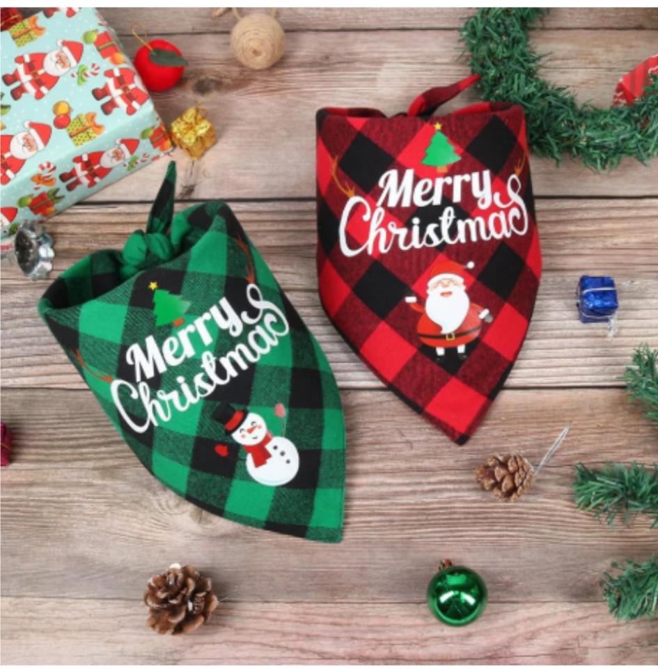 Vánoční trojúhelníkový šátek pro mazlíčky Psí bandany Ručník na sliny Na sváteční párty dekoraci Nastavitelný šátek pro psy malých až velkých plemen