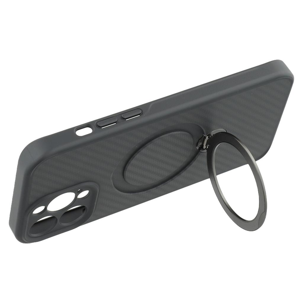 For iPhone 13 Pro Case Compatible with MagSafe Kickstand TPU+PC Phone Cover Carbon Fiber Texture
