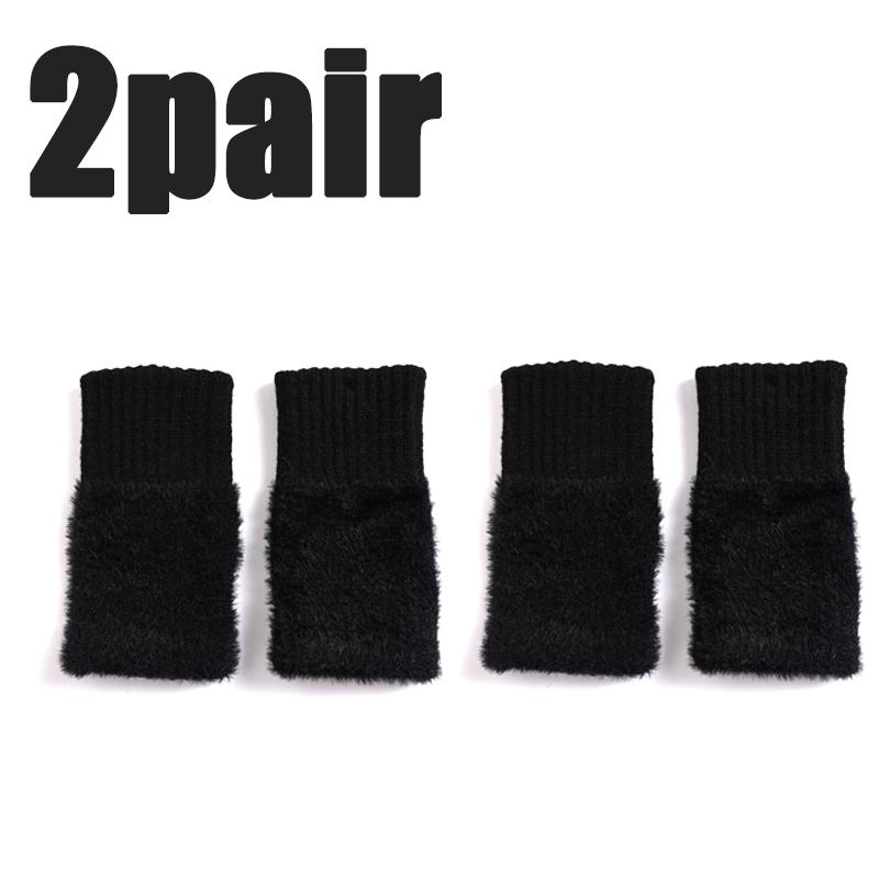 1/2PC Winter Knitted Half-finger Plush Gloves Women Warm  Knitted Fingerless Gloves Touch Screen Open Finger Gloves Soft Mittens
