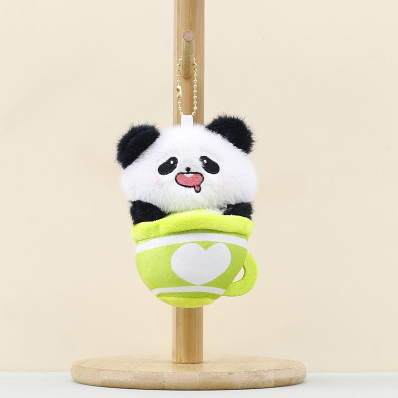 Shaped Animal Plush Keychain Soft Teacup Design Durable Stuffed Toy Gift For