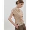 Check Draped Blouse C262msc036