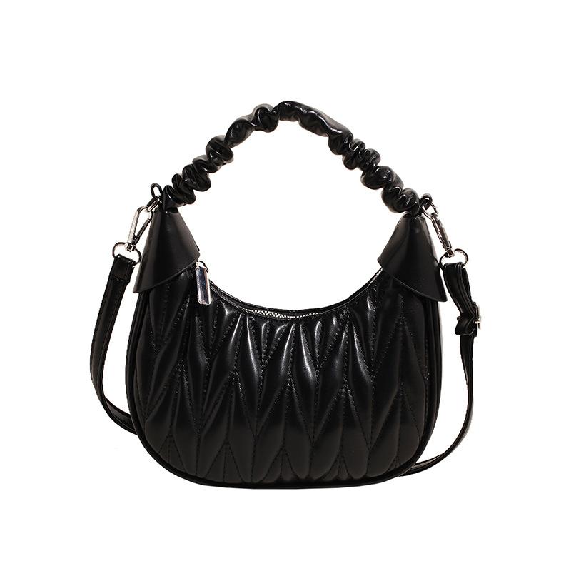 Módní plisovaná taška dámská 2025 jarní nová retro ležérní malá čtvercová taška jednoduchá taška přes rameno