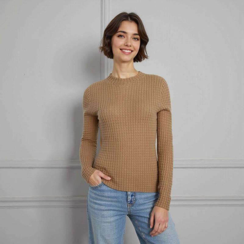 Detail exquisite semi-turtleneck slim-fit bottoming shirt full wool soft waxy temperament wool sweater