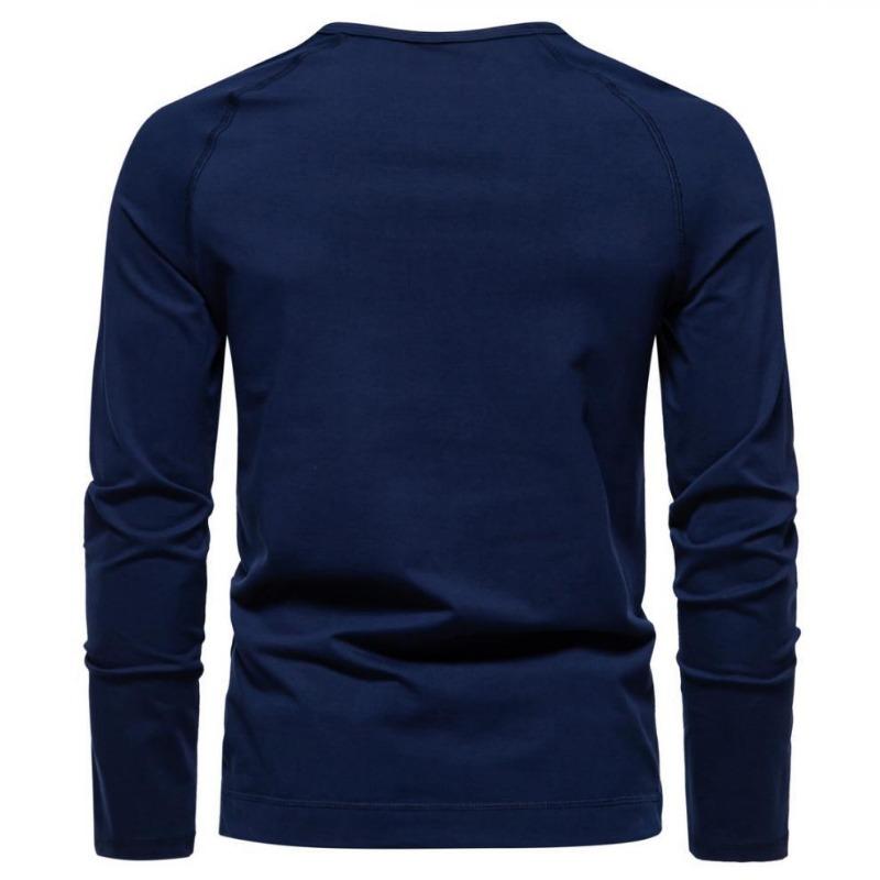 Men Solid Color Long Sleeve Casual Basic Bottoming T Shirt For Daily Wear