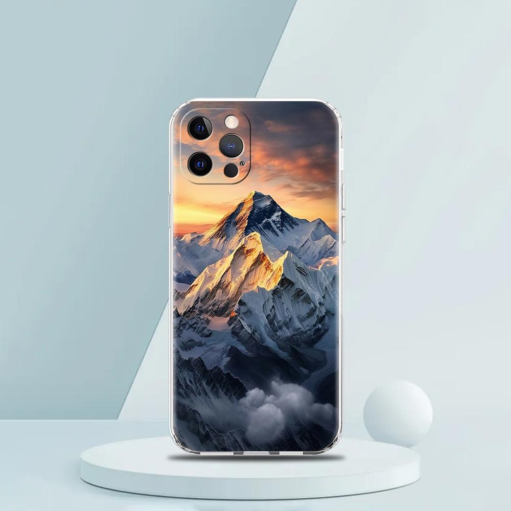 Everest Mountain World First Luxury Phone Case For iPhone 16 15 14 13 12 11 Pro Max XS X XR SE 7 8 Plus Silicone Clear Cover