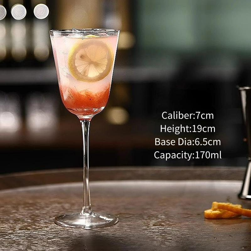 

Creative Glass Cocktail Glasses Cups Personalized Horn Goblet Cup Special Cold Drink Juice Cup Transparent Champagne Cups Set 170ml