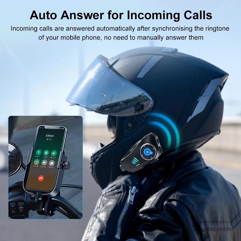 Motorcycle Bluetooth Helmet Headset Bt5.3 with Hd Driving Recorder Wireless Camera 1080P Hard Disk Video Recorder Call Headset
