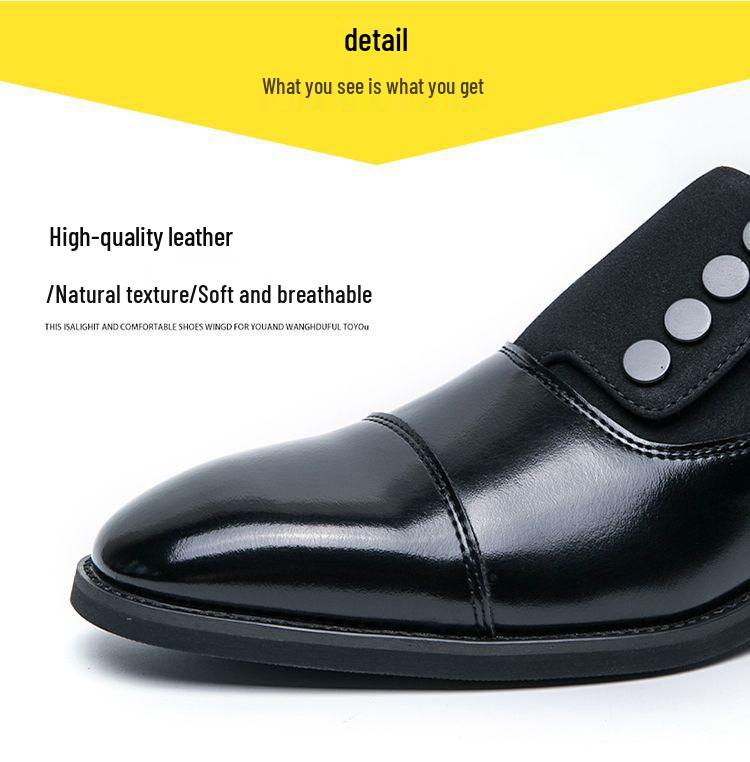 Men's British Style Formal Monk Strap Derby Dress Shoes for Weddings and Business Attire