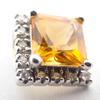 [Used] K14WG Citrine Diamond Pendant Top/j16-21