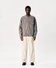ESPIONAGE Cotton Oxford Henley Shirt Gray