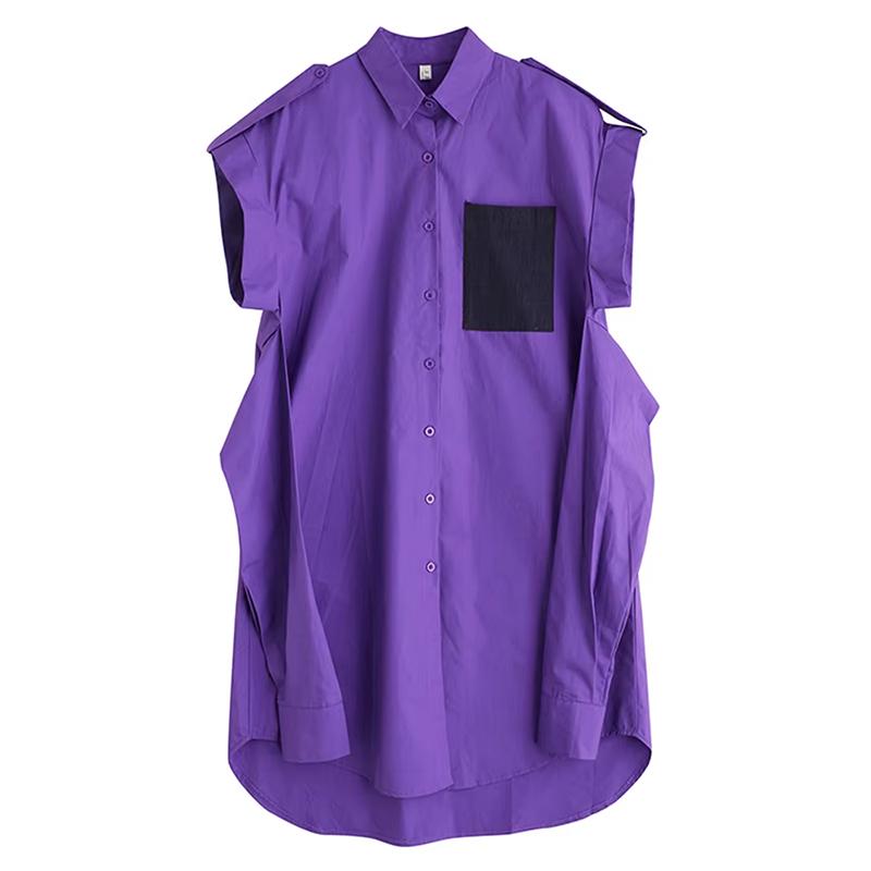 

XITAO Single Breasted Sleeveless Dress GYX1633 One Size фиолетовый