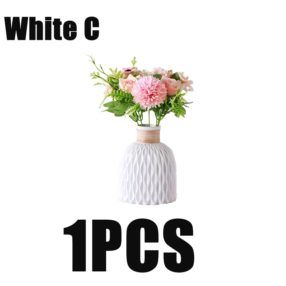 1pcs Modern Flower Vase Plastic Creative Flower Pot Arrangement Container Kitchen Living Bedroom Home Decoration Ornament