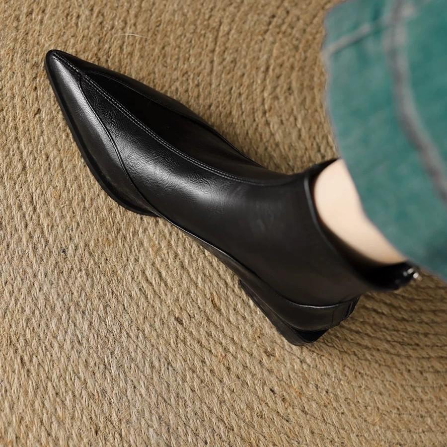 Elegant Autumn Winter Fashion Pointed Toe Ankle Boots Women Concise Thick Heels Shoes Street Style Party Short Botas Mujer