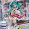 New Hatsune Miku Anime Figure Pink Sakura Sitting Position PVC Figure Model Toy Decoration Collect Gifts Children Birthday Gift