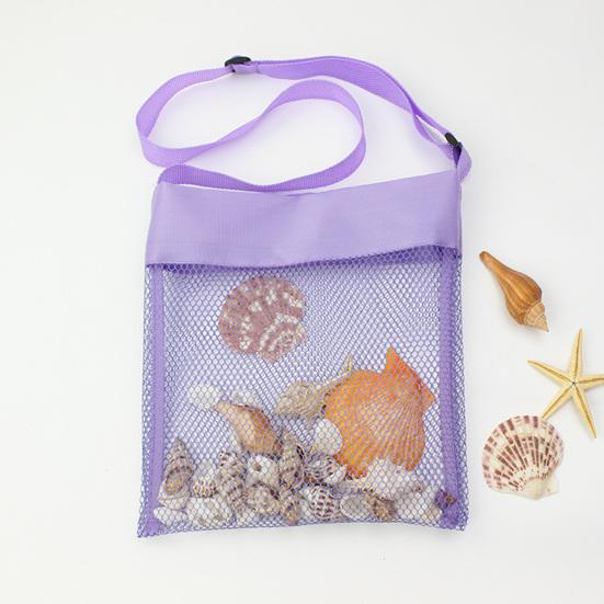 Children Sand Away Adjustable Shoulder Strap Multifunctional Foldable Mesh Beach Bag Water Toy Holder Outdoor Supplies