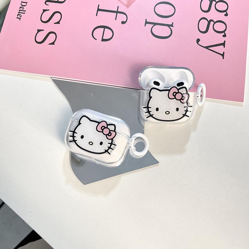 Applicable Airpods 1 /2 Generation Apple Bluetooth Protective Case Earphone Case Pro3 Generation Cat Buckle Wind Girl