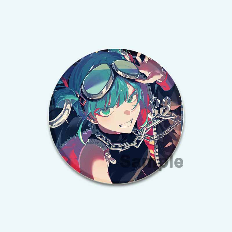 32/44/58mm Hatsune Miku Cartoon Figure Brooches Cosplay  Exquisit Badge for Collar Backpack Hat Accessory Handmade Enamel Pins Decoration